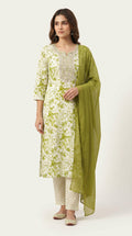 Olive Meadow Embroidered Kurta Set