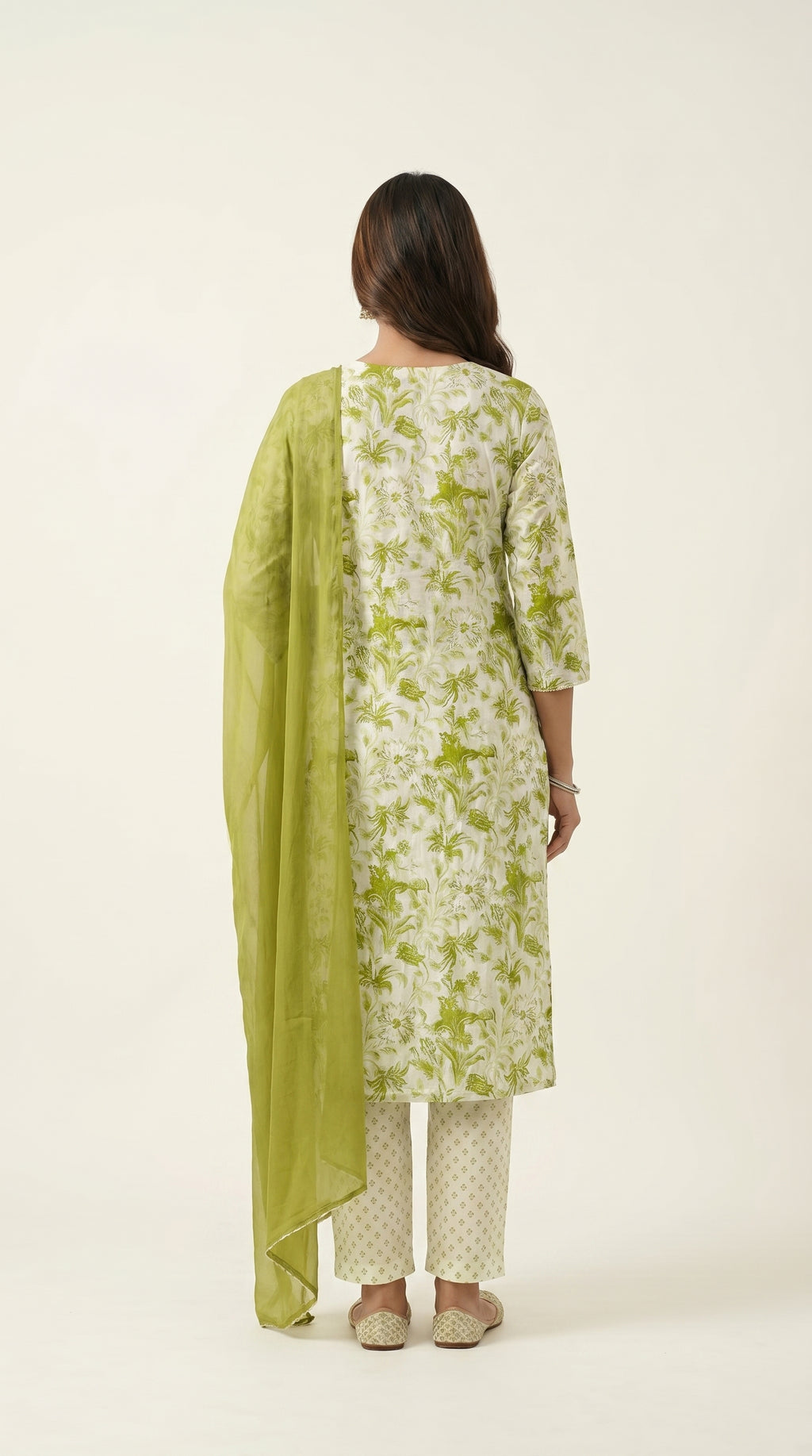 Olive Meadow Embroidered Kurta Set