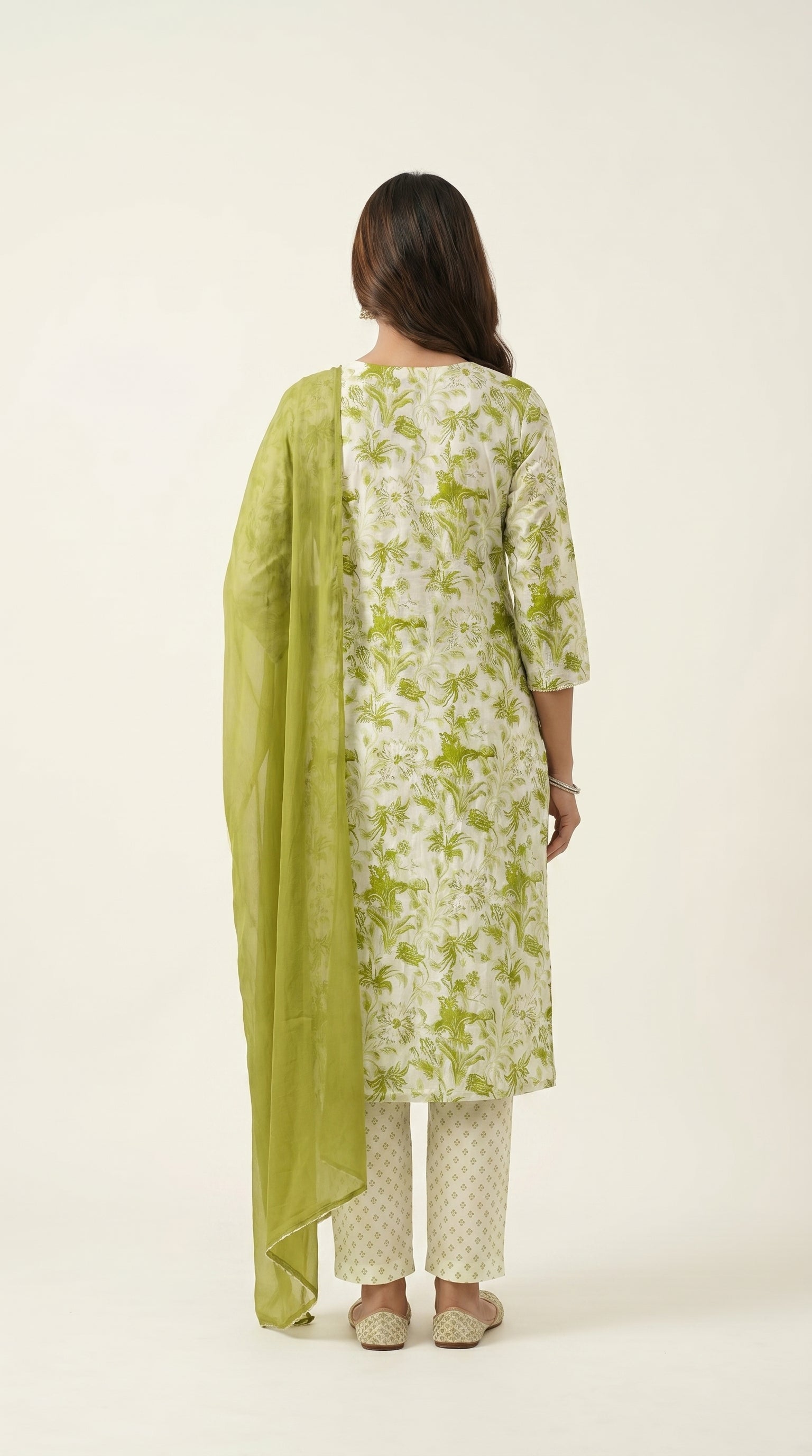 Olive Meadow Embroidered Kurta Set
