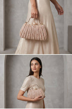 Pearl Royale Handcrafted Champagne Clutch