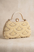 Pearlescent Scallop Handcrafted Luxury Clutch