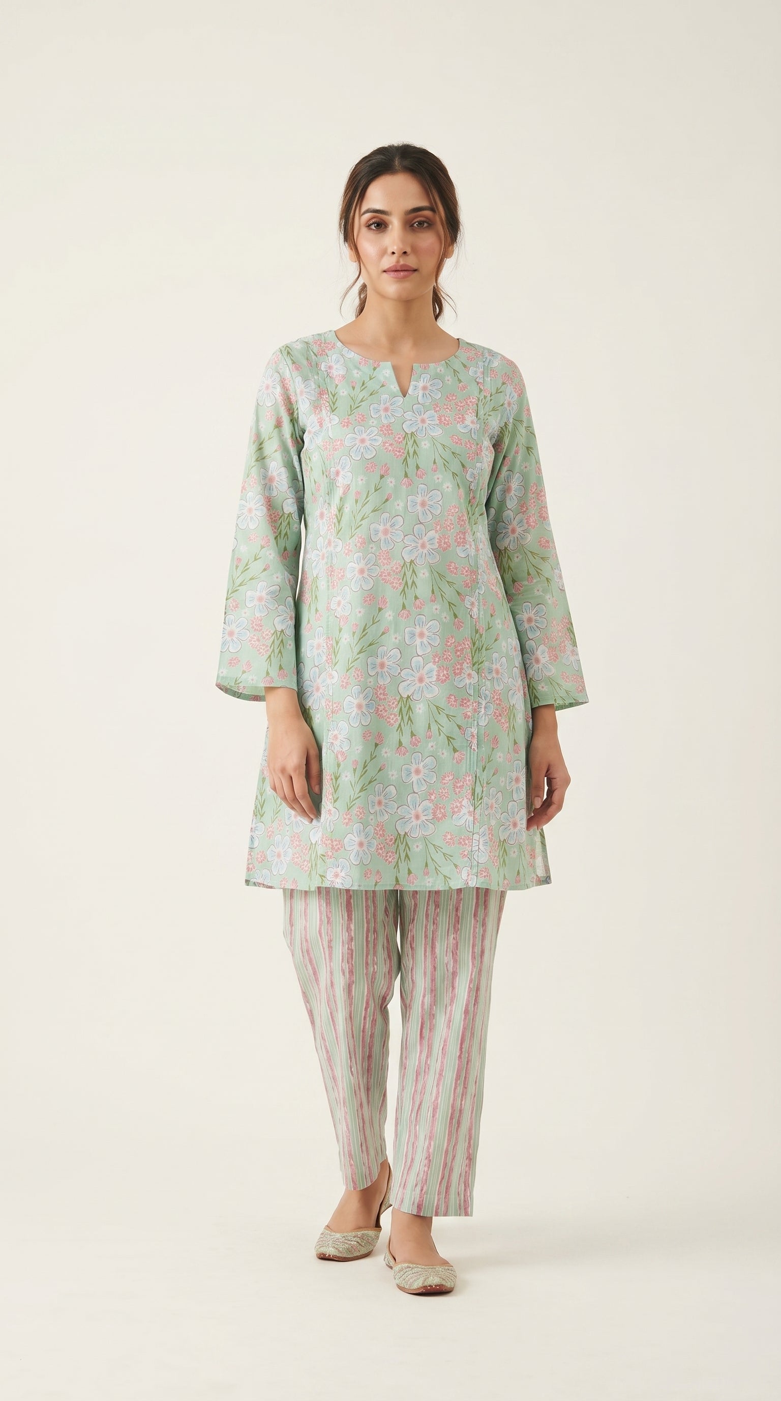 Mint Blossom Floral Co-ord Set