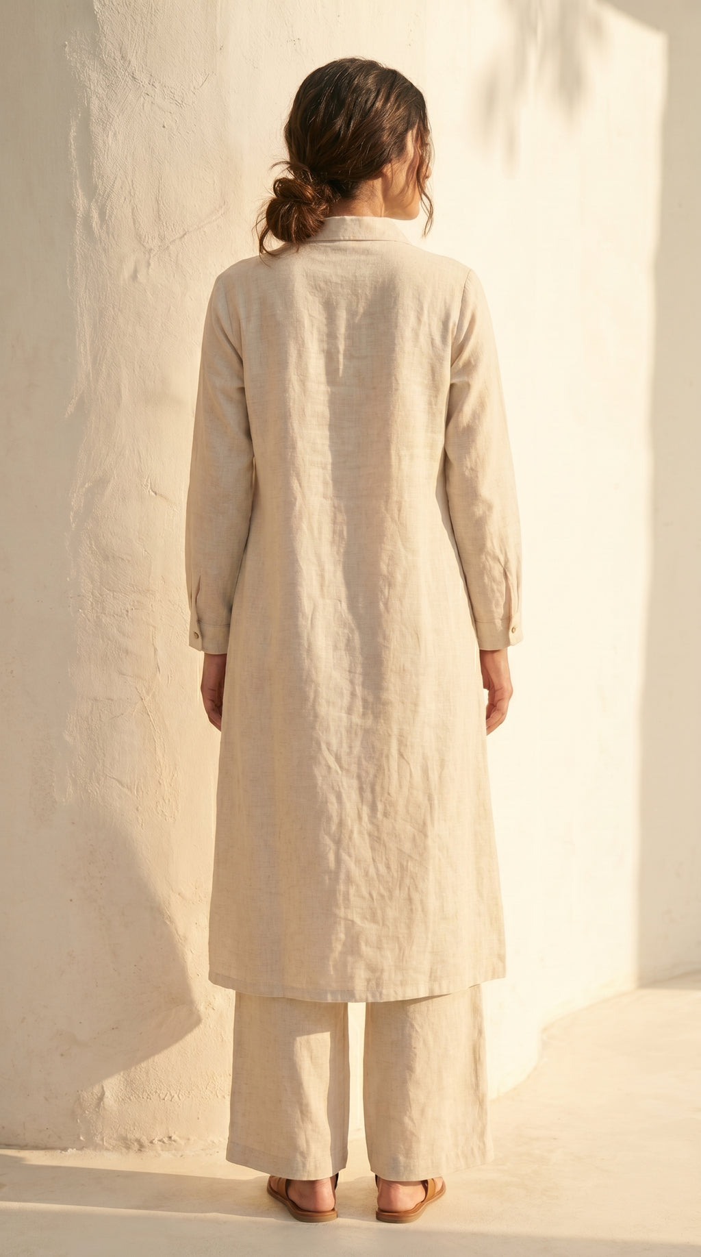 Ivory Bloom Schiffli Khadi Cotton Co-ord Set