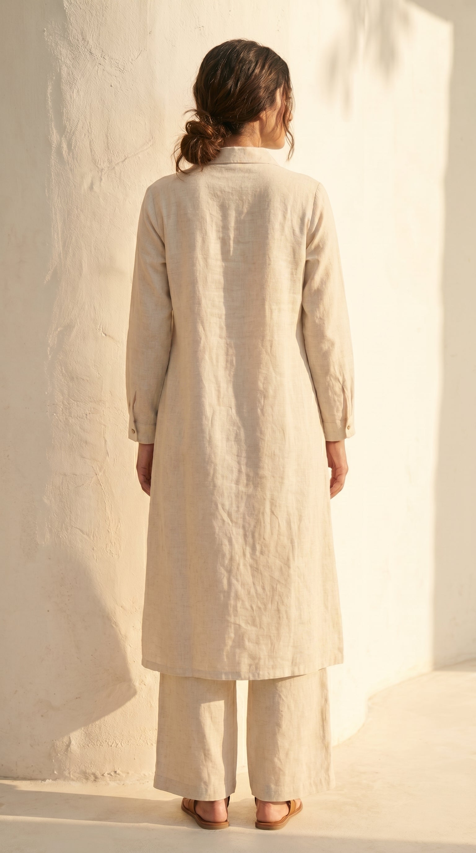 Ivory Bloom Schiffli Khadi Cotton Co-ord Set