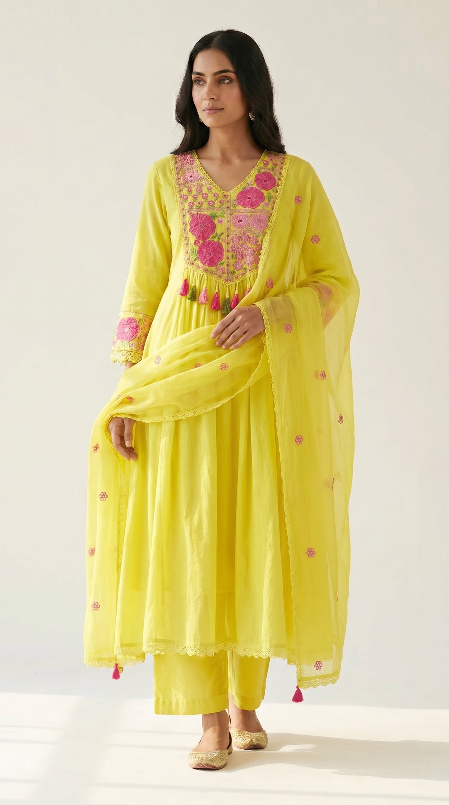 Sunlit Bloom Anarkali Suit Set