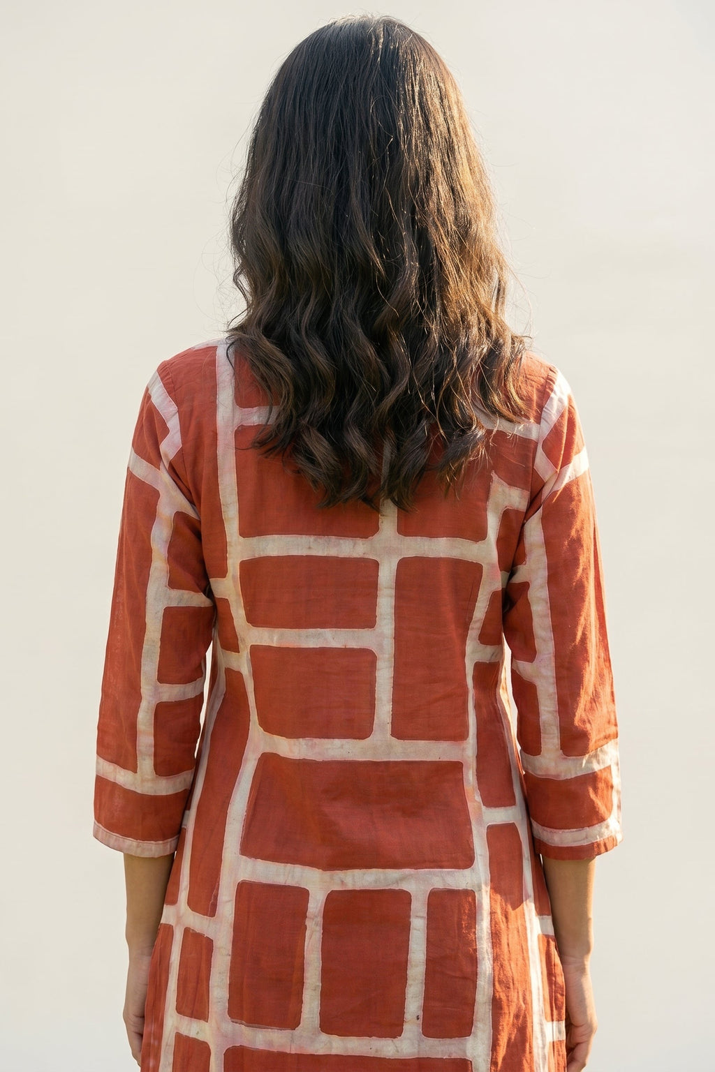 Rust Geometric Block Print Co-ord Set