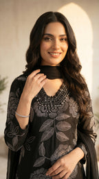Midnight Scribble Kurta Set