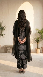 Midnight Scribble Kurta Set