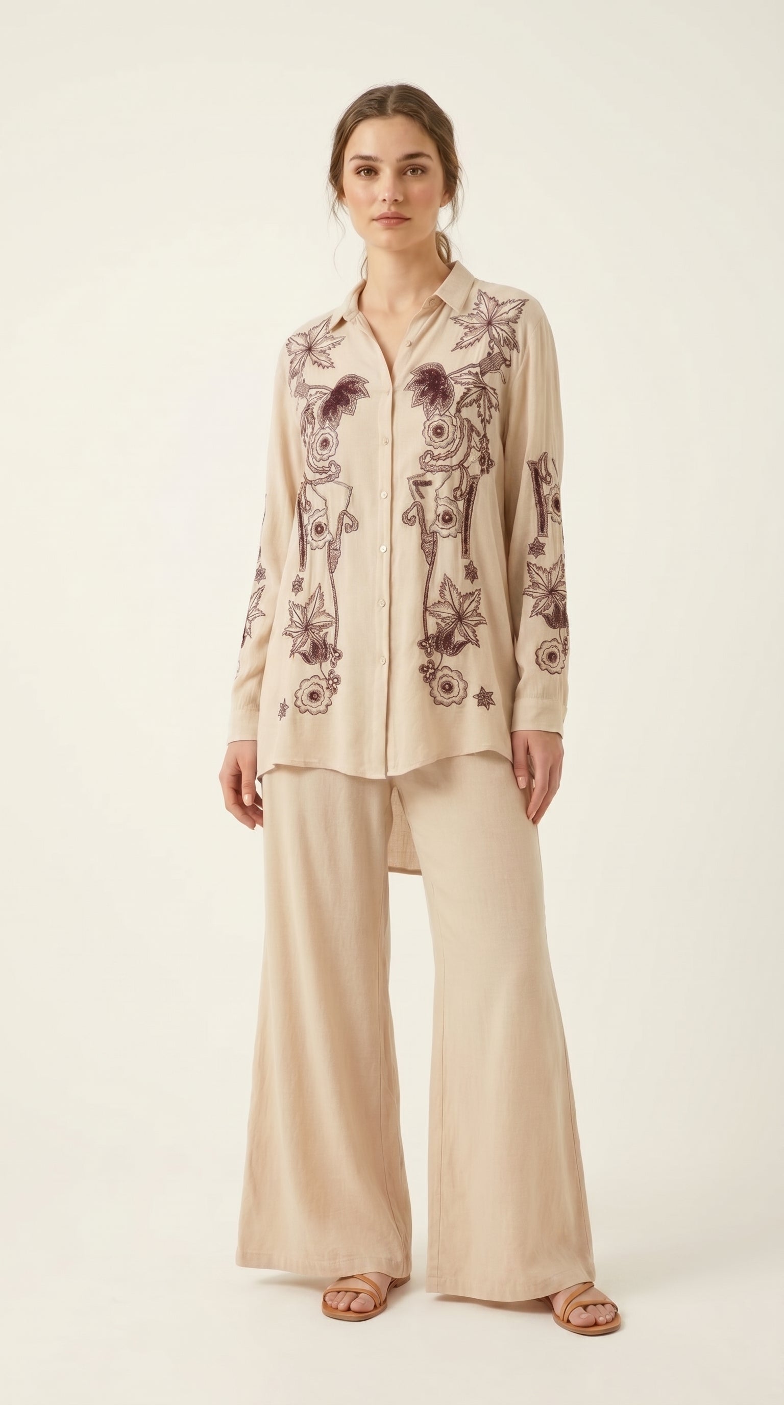 Earthline Embroidered Co-ord Set