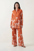 Burnt Orange Palm Print Co-ord Set