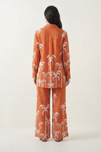 Burnt Orange Palm Print Co-ord Set