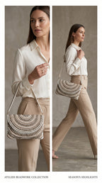 Aira Handcrafted Beaded Crescent Sling Bag