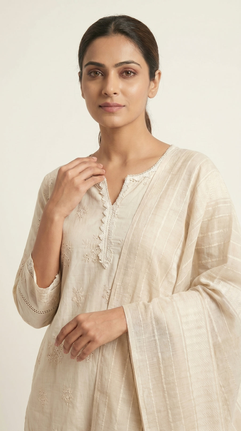 Ethereal Ivory Embroidered Kurta Set