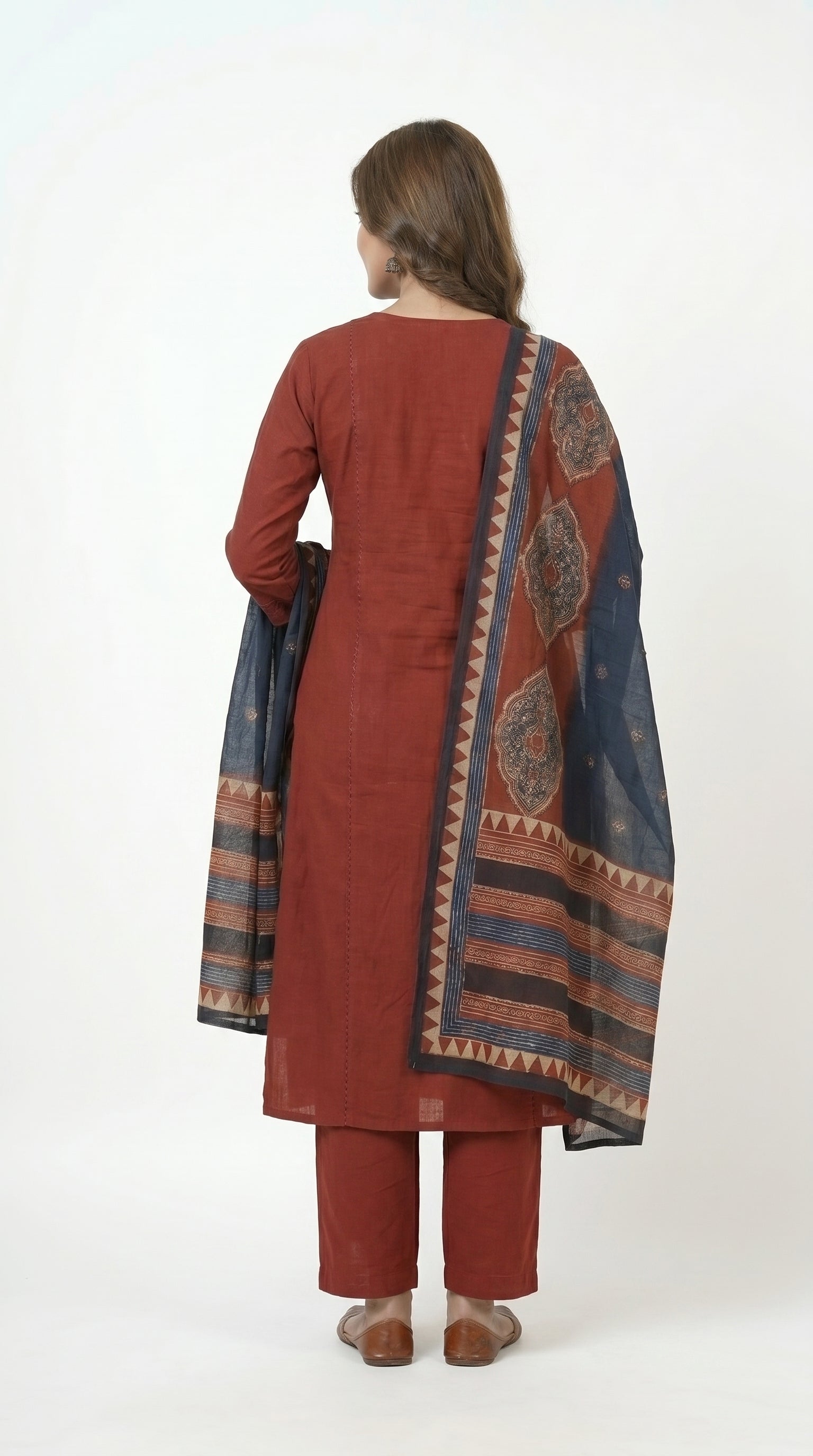 Rust Ember Cotton Kurta Set