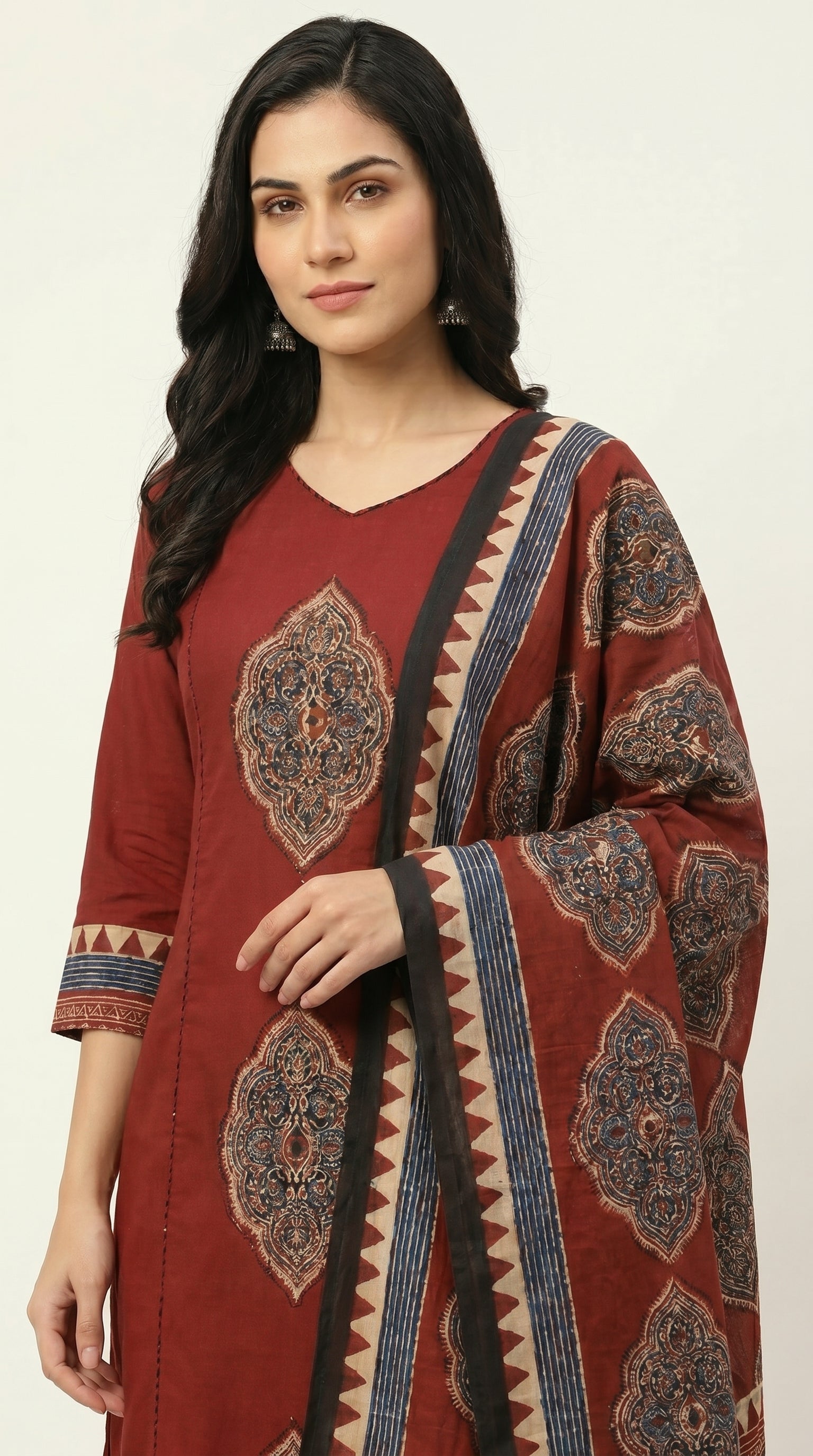 Rust Ember Cotton Kurta Set