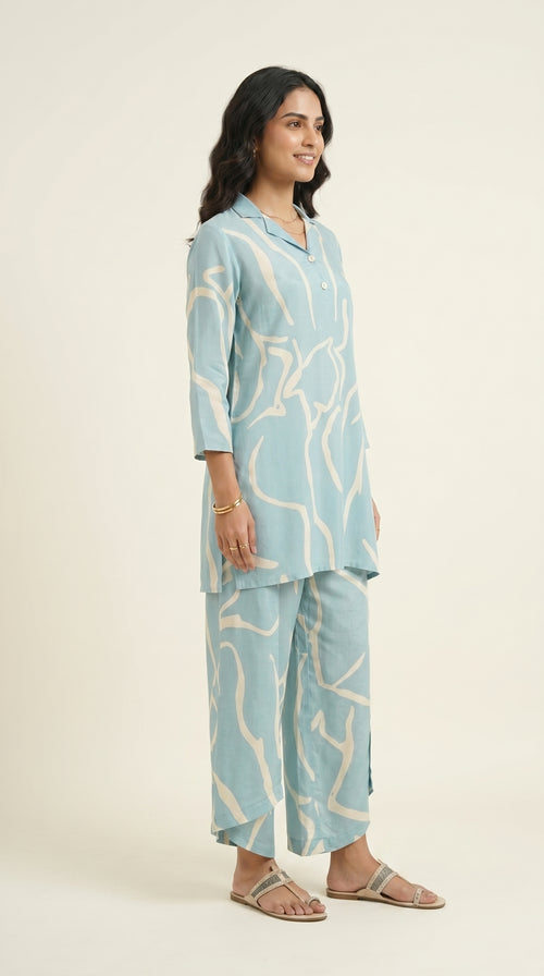 Azure Flow Co-ord Set
