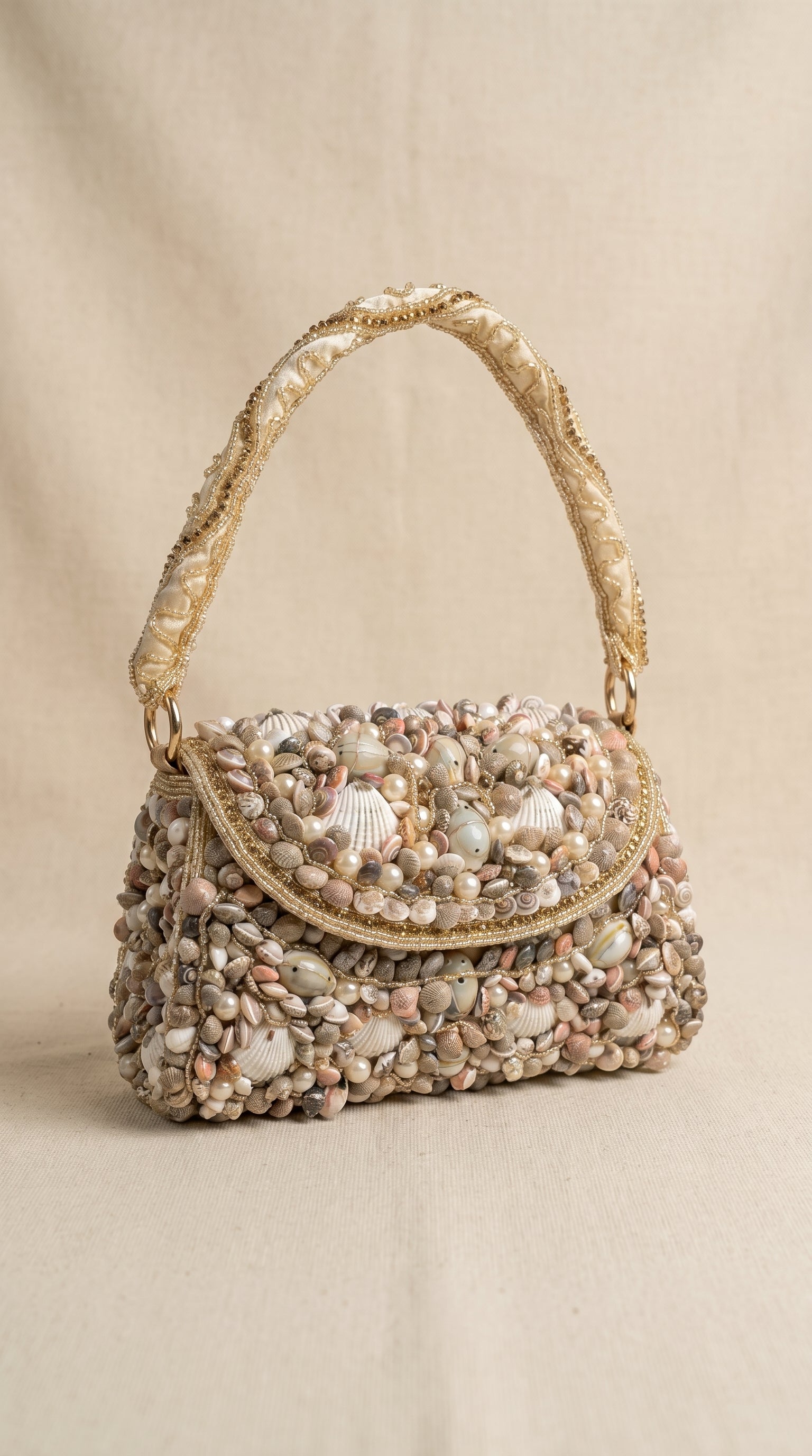Seashell Symphony Handcrafted Embellished Bag