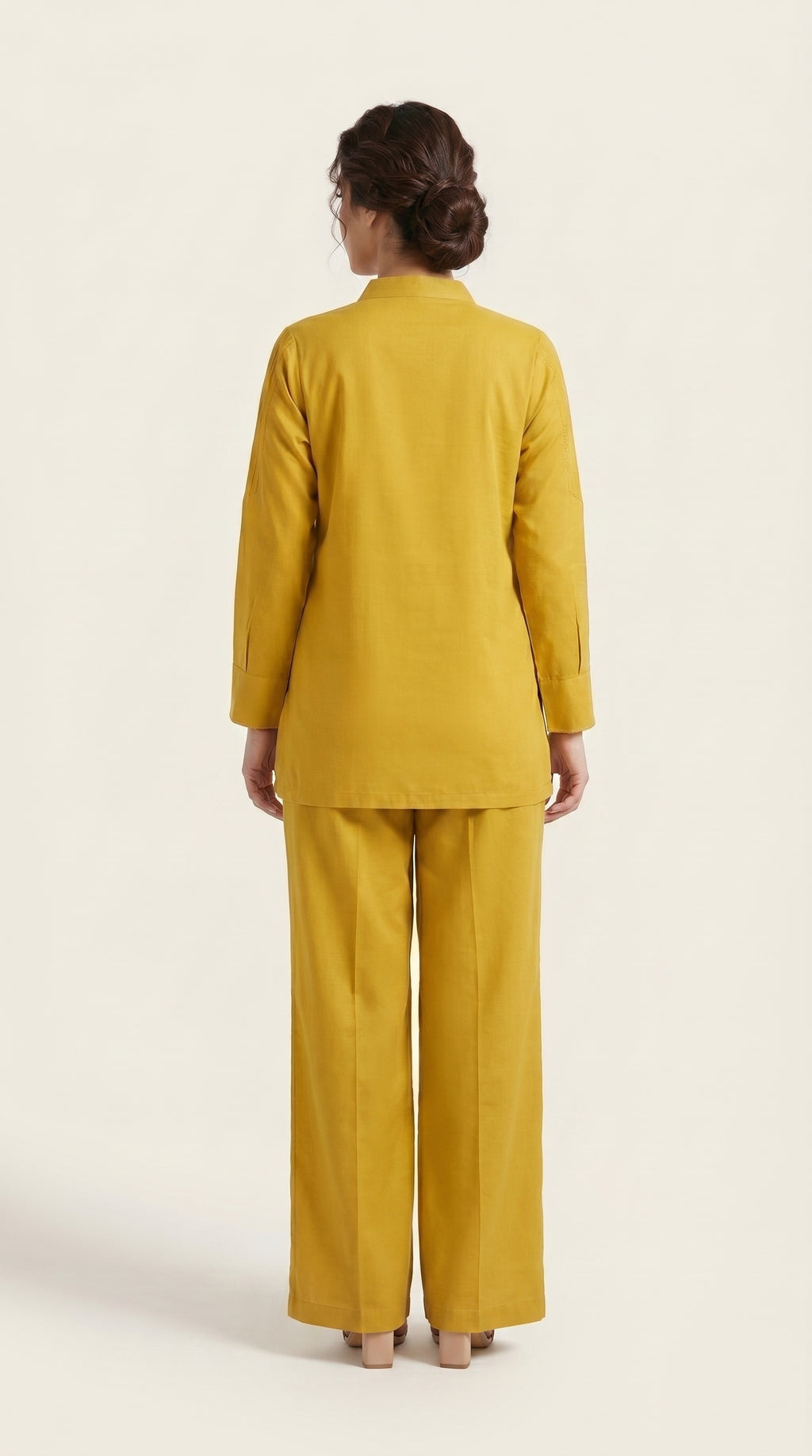 Zaria Mustard Embroidered Co-ord Set