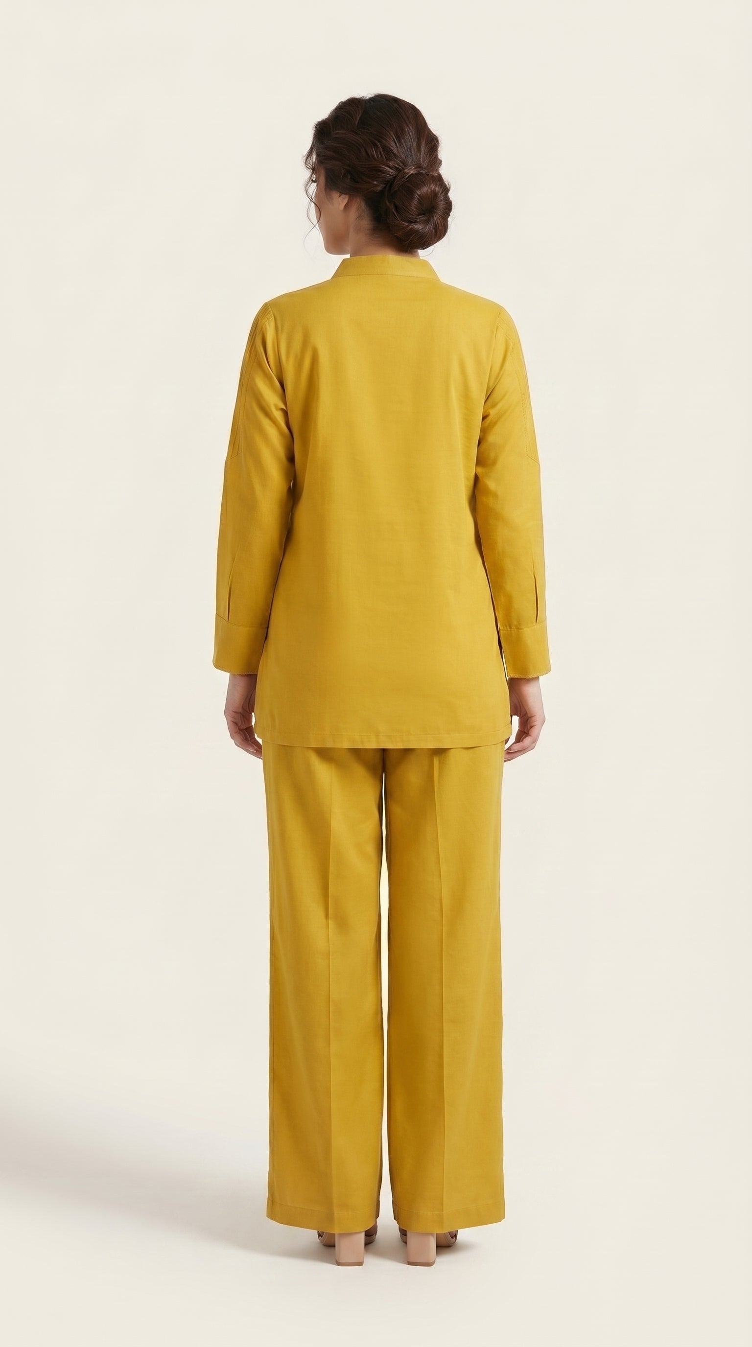 Zaria Mustard Embroidered Co-ord Set