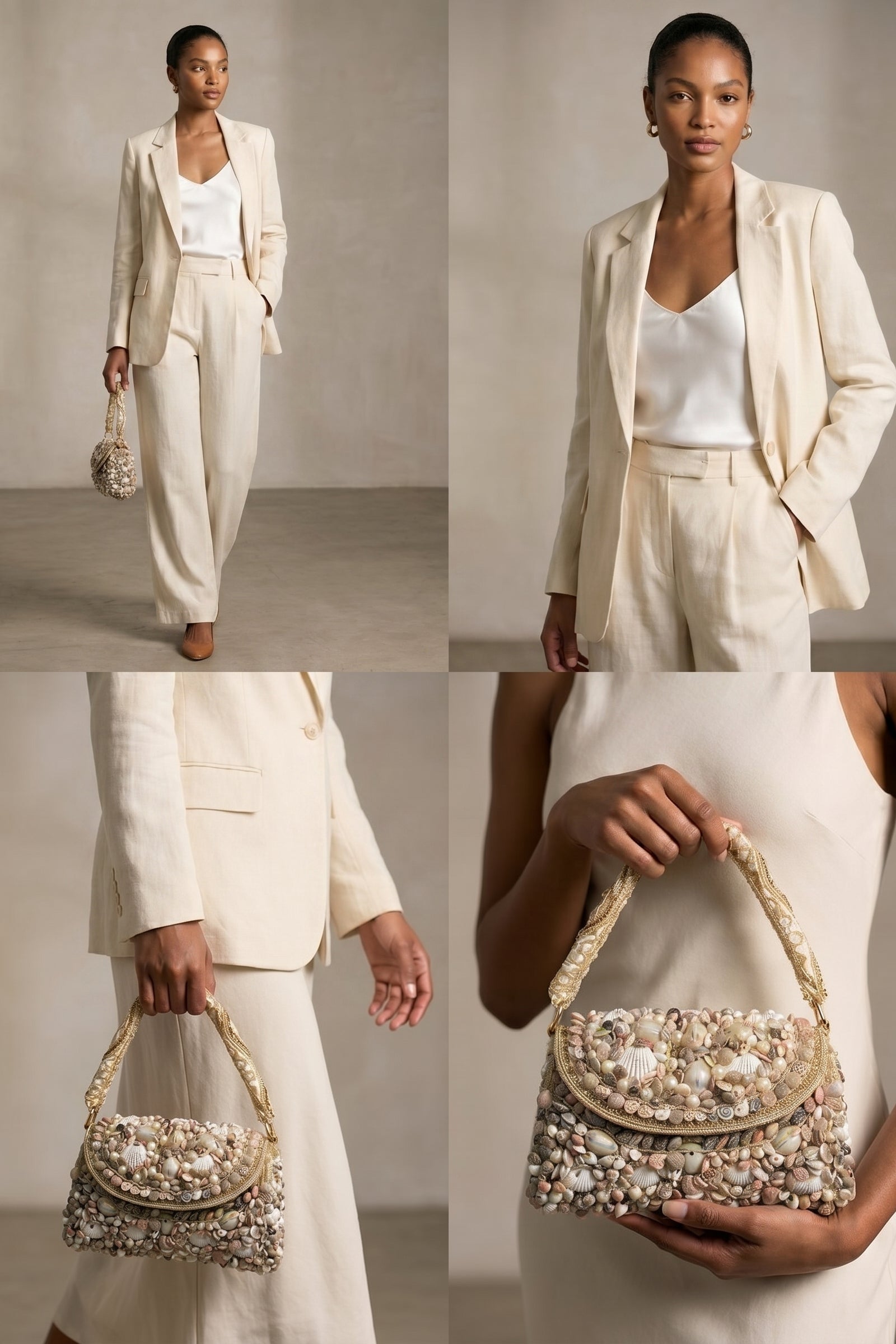 Seashell Symphony Handcrafted Embellished Bag