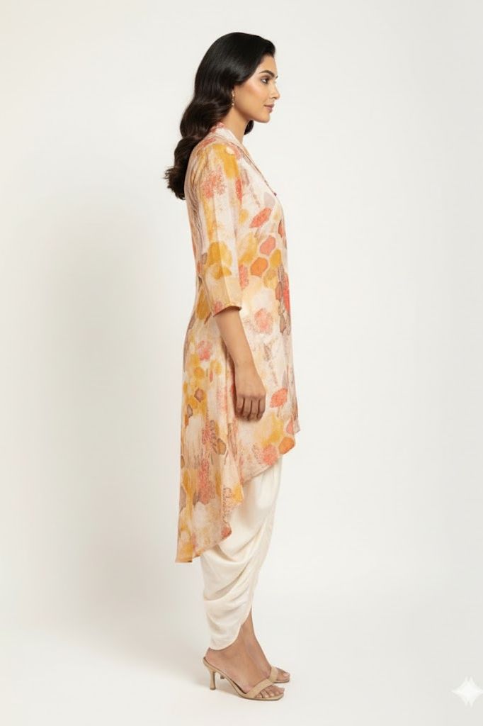 Ivory Bloom Cotton Kurta Set