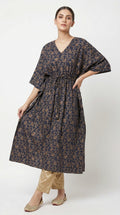 Elira Navy Floral Kaftan Kurta Set