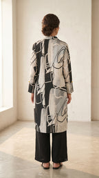 Nooré Monochrome Abstract Printed Co-Ord Set