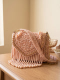 Blush Pearl & Sequin Embellished Sling Bag