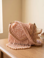 Blush Pearl & Sequin Embellished Sling Bag