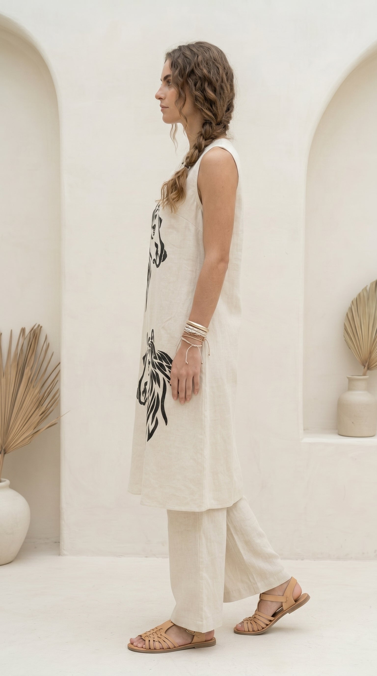 Aira Horse Print Khadi Cotton Co-ord Set