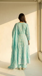 Serene Pastel Embroidered Anarkali Kurta Set