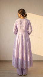 Serene Pastel Embroidered Anarkali Kurta Set