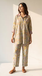 Aveline Sage Floral Cotton Co-ord Set