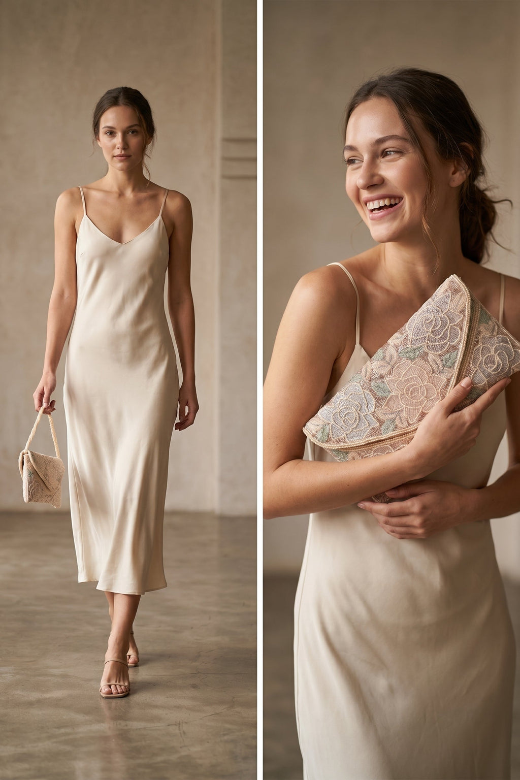 Elira Pastel Floral Hand Embroidered Clutch Bag