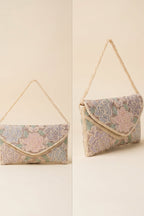 Elira Pastel Floral Hand Embroidered Clutch Bag