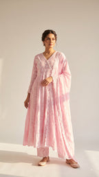 Serene Pastel Embroidered Anarkali Kurta Set