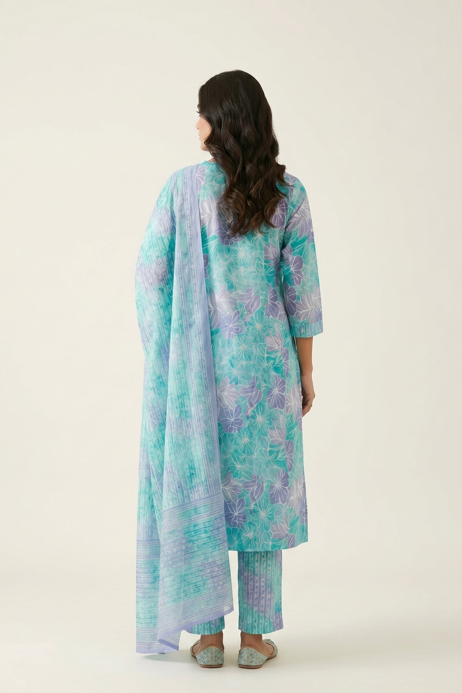 Zivara Aqua Cotton Kurta Set