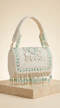 Aurelia Ivory Pearl Embellished Fringe Sling Bag