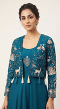 Gauri Wine Georgette Anarkali Jacket Set