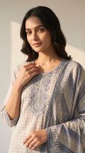 Inayat Slate Grey Cotton Plus Size Kurta Set