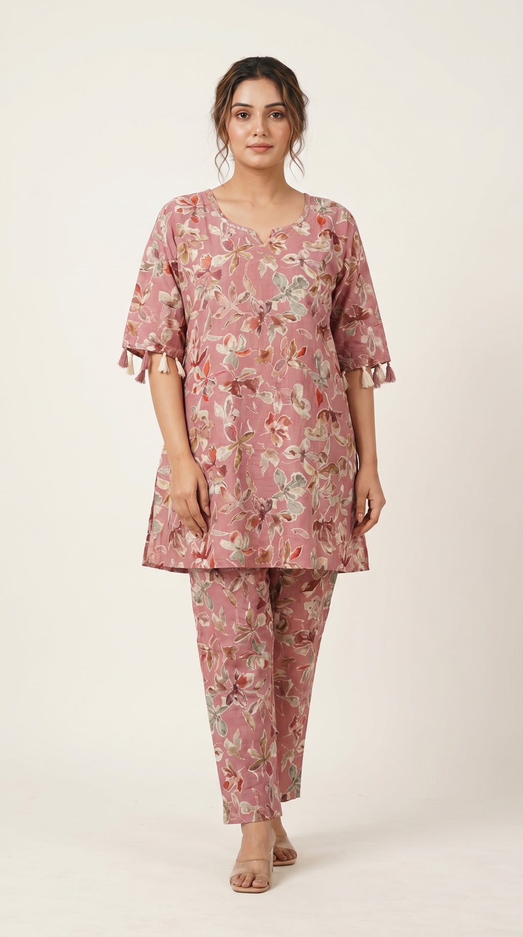 Dusty Rose Floral Cotton Co-ord Set
