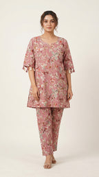 Dusty Rose Floral Cotton Co-ord Set