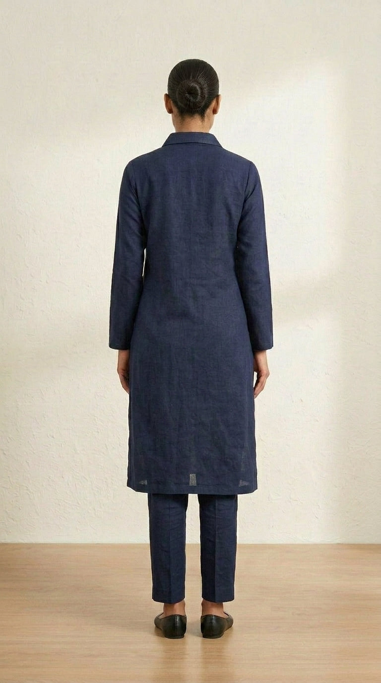 Midnight Bloom Statement Kurta Set