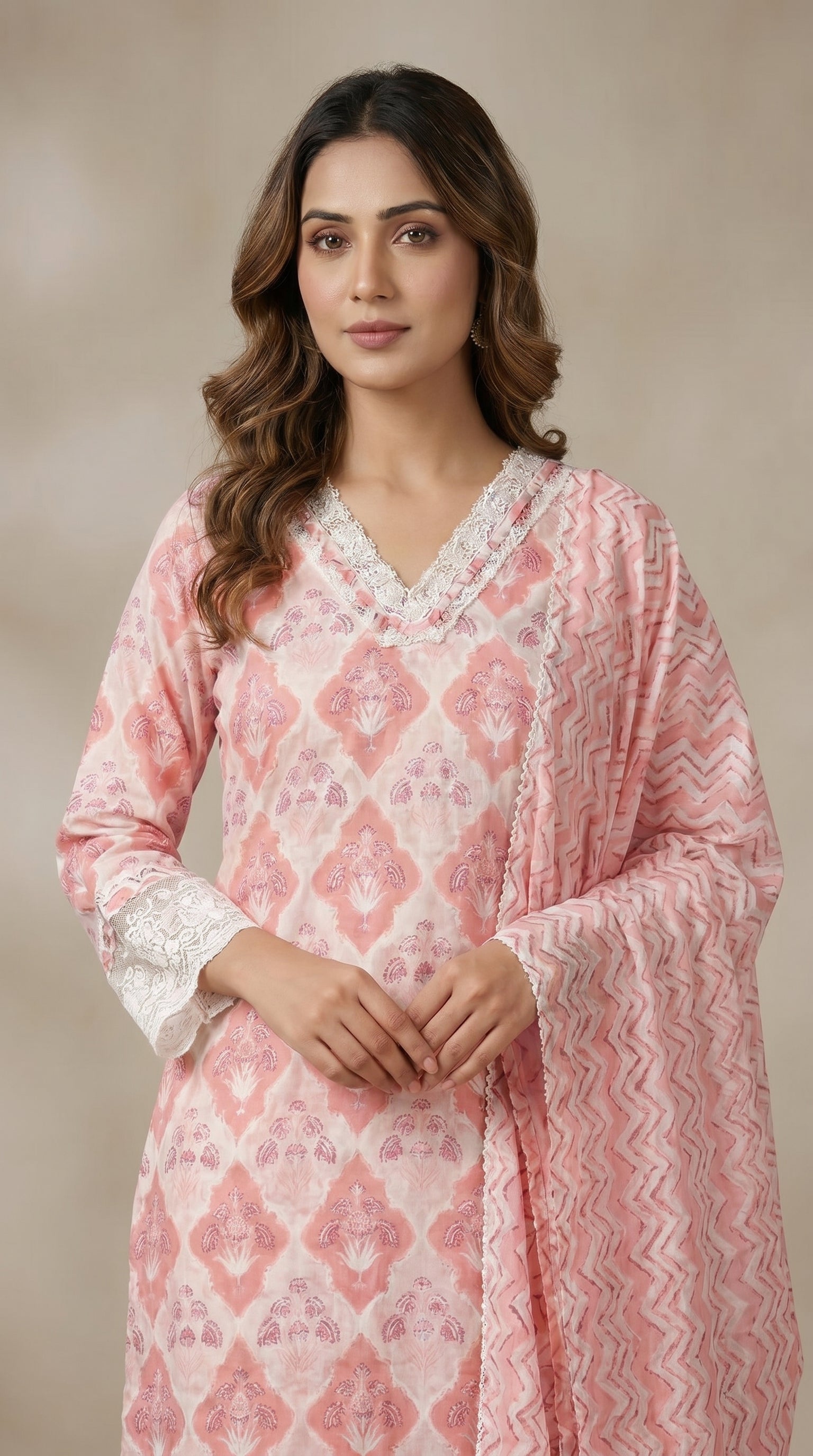 Seraphine Blush Pink Cotton Kurta Set