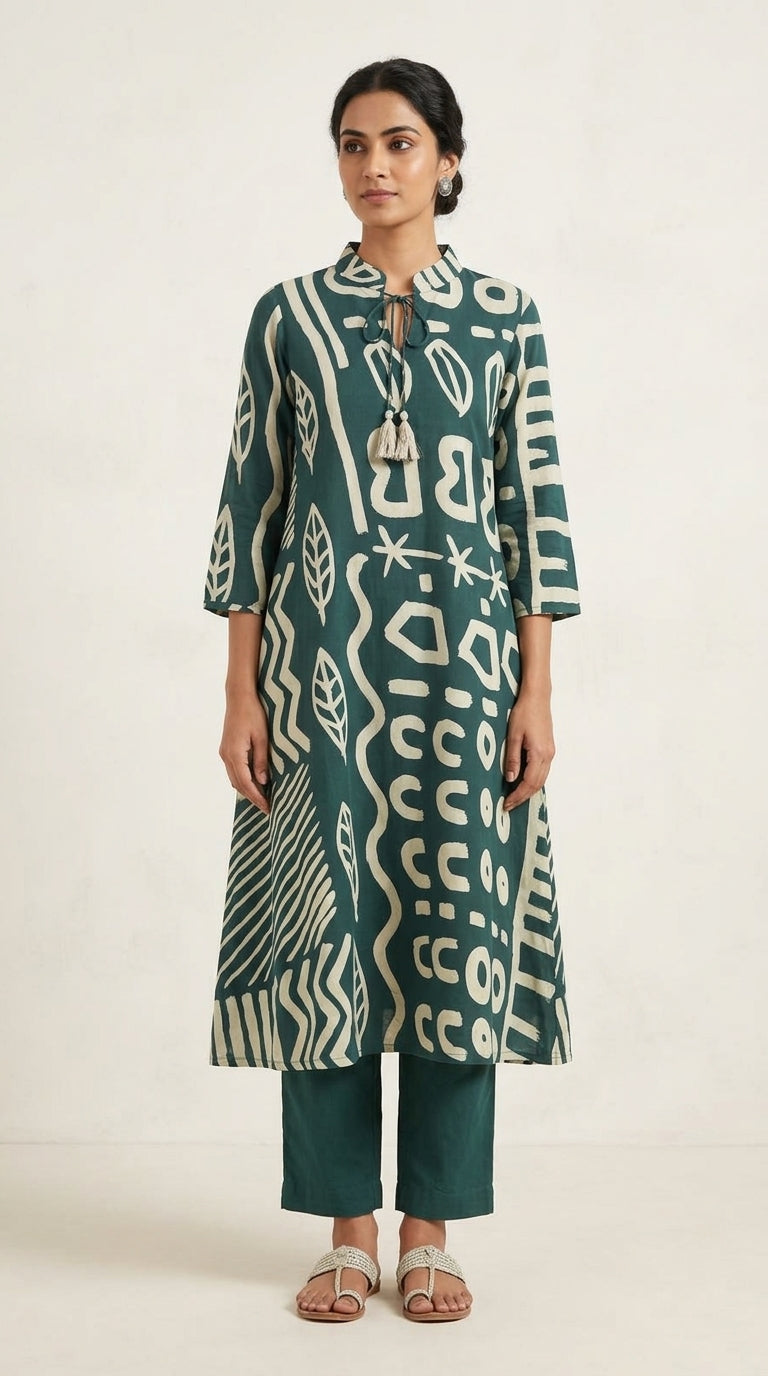 Teal Tribe Comfort Kurta Set