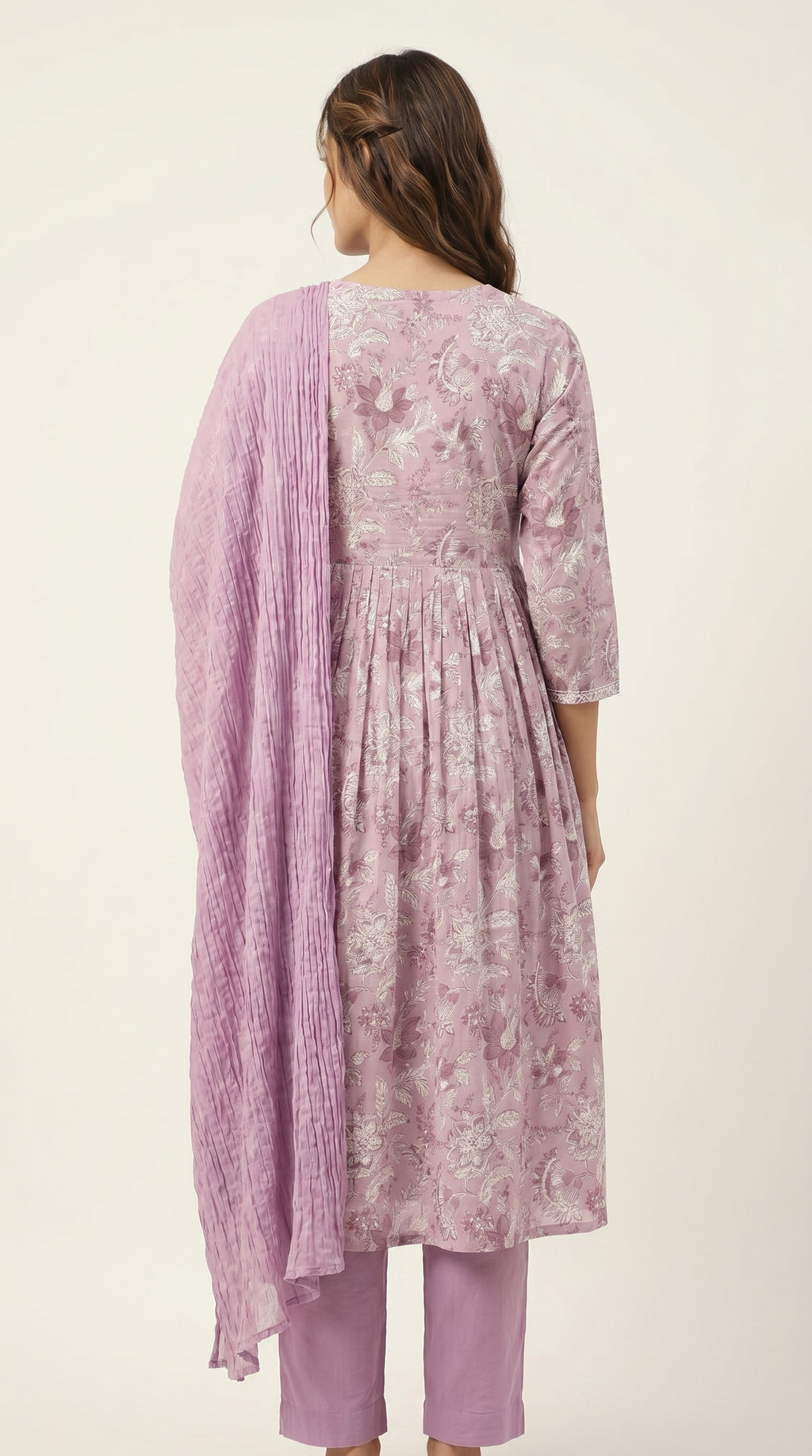 Lavender Orchid Anarkali Kurta Set