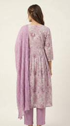 Lavender Orchid Anarkali Kurta Set