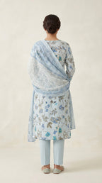 Cerulean Breeze Botanical Kurta Set