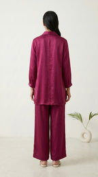 Wine Luxe Embroidered Co-ord Set
