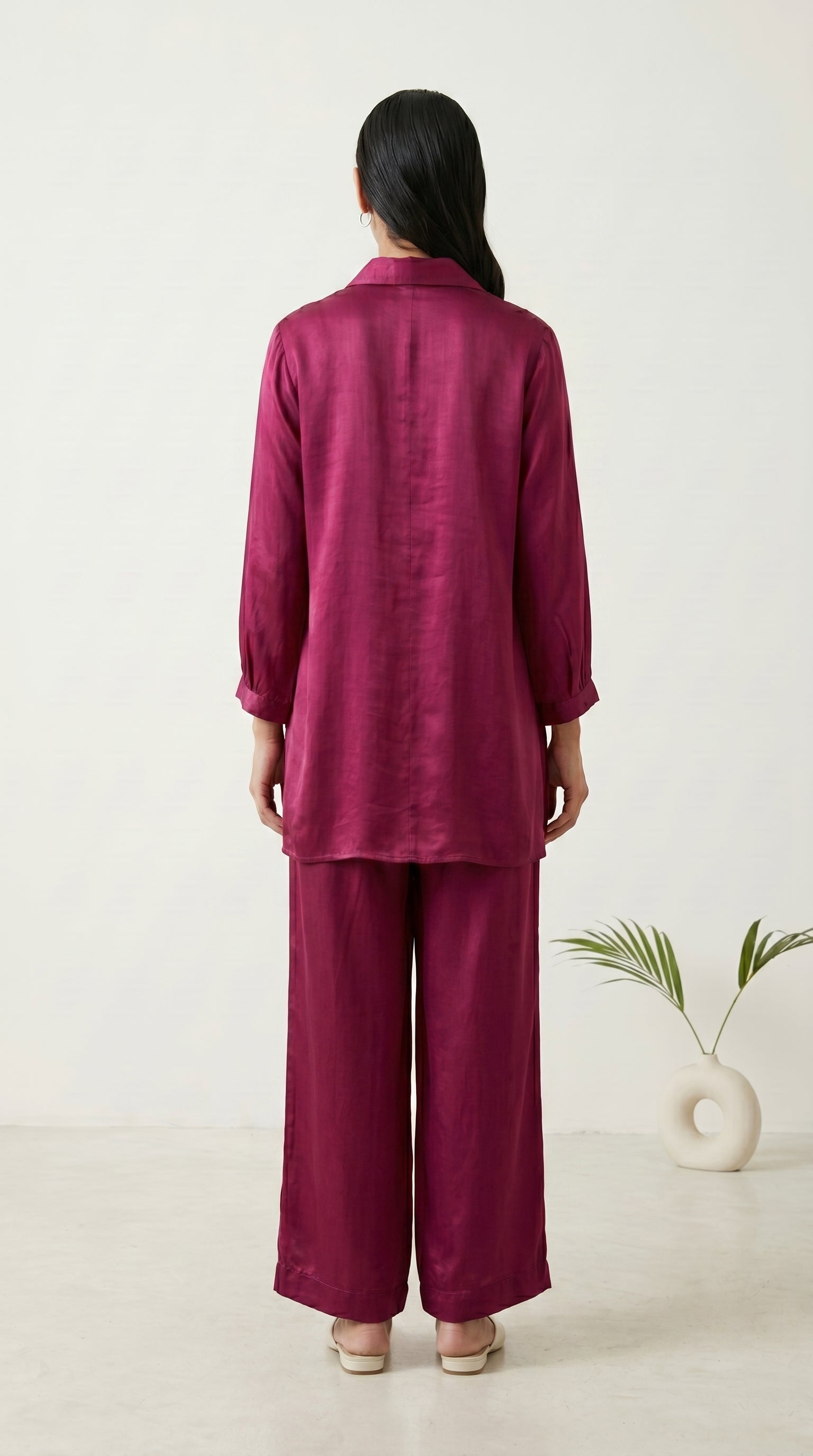 Wine Luxe Embroidered Co-ord Set
